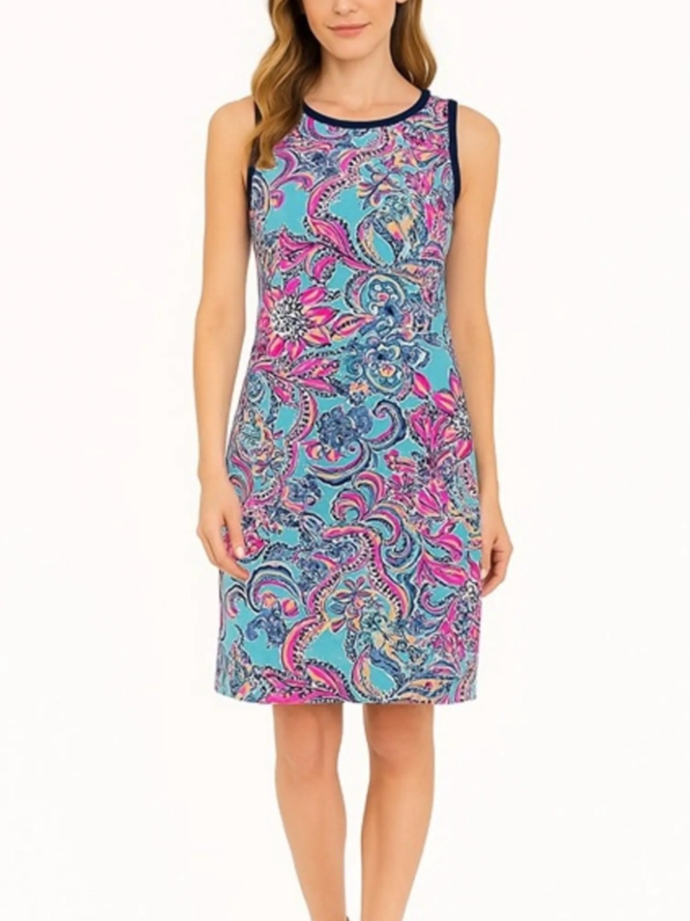 Lilly Pulitzer Sleeveless Paisley Mini Dress in Blue & Pink